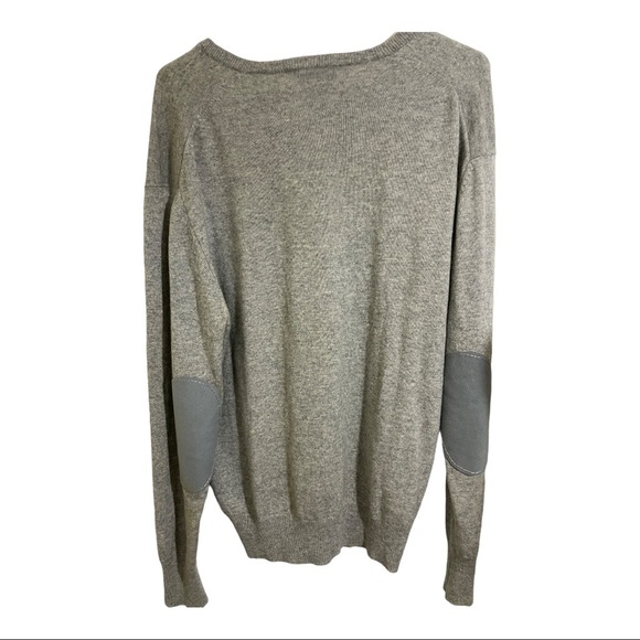 Duncan cameron of hawick cashmere Mens elbow patch vneck sweater grey medium - Picture 5 of 10